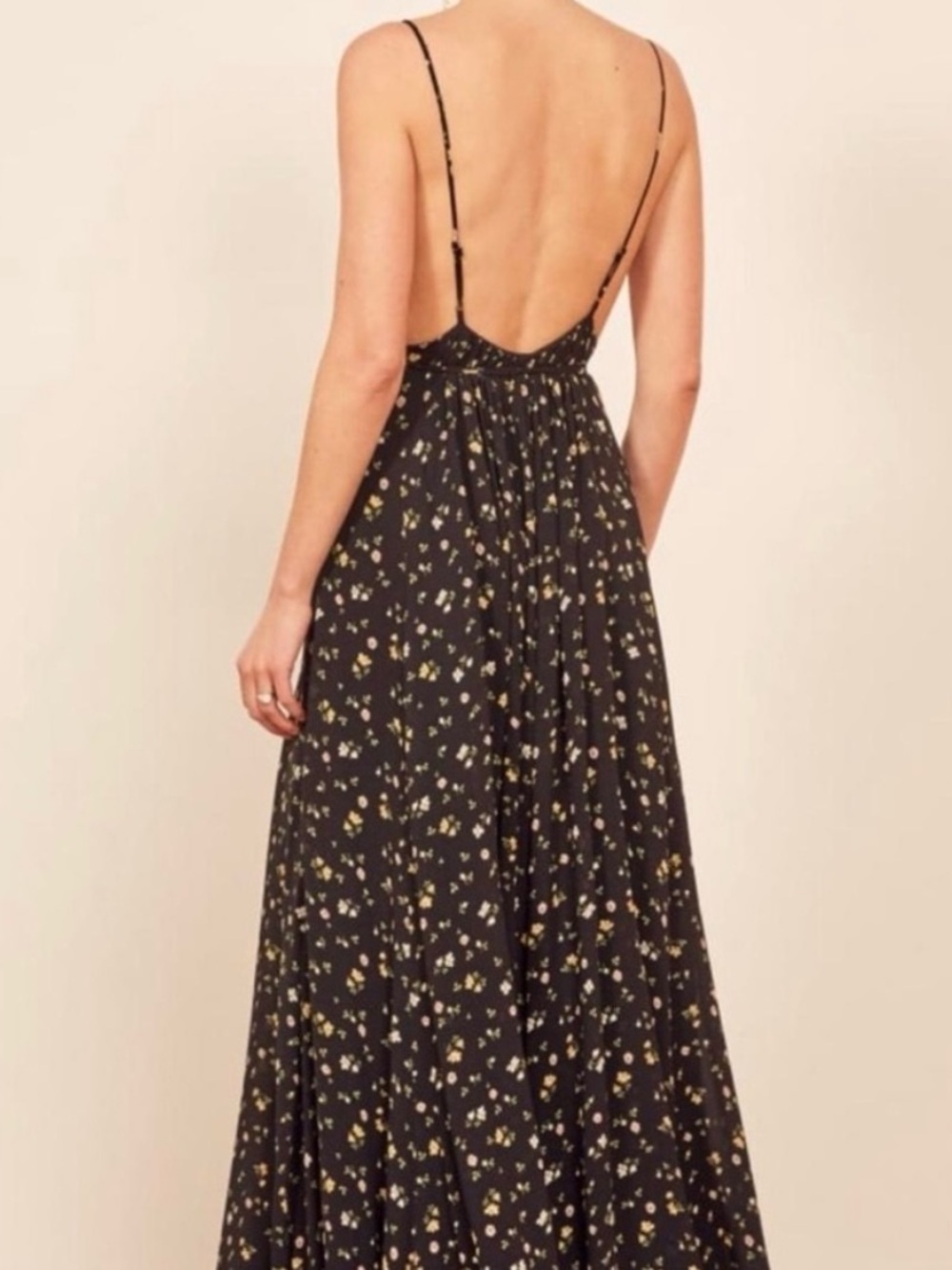 Reformation Callalily Dress In Black Floral Maxi Floor Length Size 0 - Picture 4 of 16